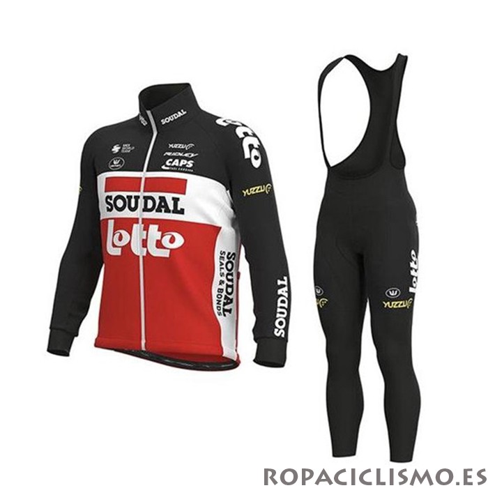 2020 Maillot Lotto Soudal Tirantes Mangas Largas Negro Blanco Rojo